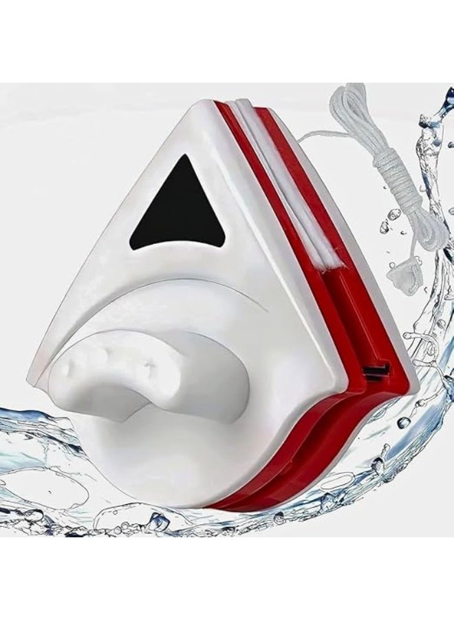 مساحة  زجاج مغناطيسية مزدوجة الجوانب لتنظيف النوافذ مع إسفنجة إضافية، أداة منزلية لتنظيف وتلميع الشبابيك المصقول والمزلق، مزودة بفرشاة تلميع بمقبض سهل التحكم للمباني المرتفعة والشبابيك المنزلقة - Image 5